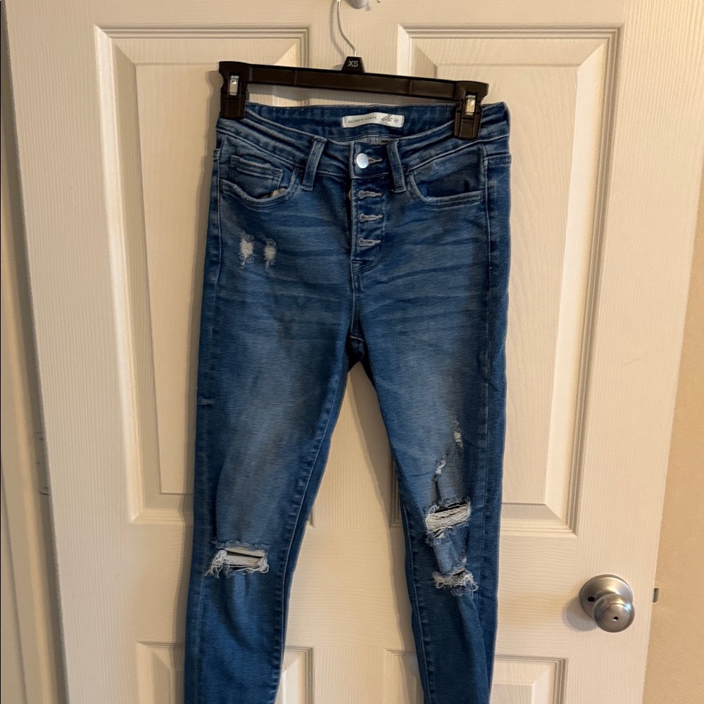 Altar'd State Blue Distressed Skinny Jeans